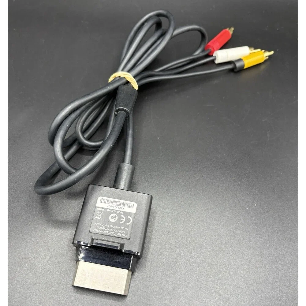 Genuine Microsoft Xbox 360 Composite Video A/V Cable X821376-002 X821376-001